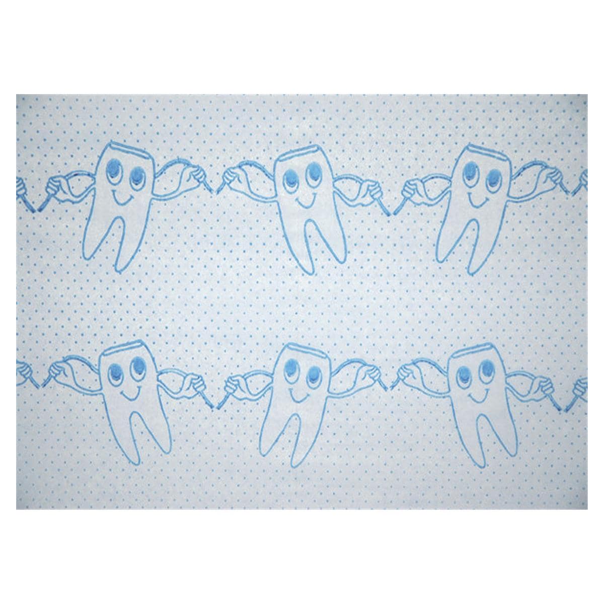 Patienten-Umhang - Zahn - Hellblau, Rolle 80 Blatt