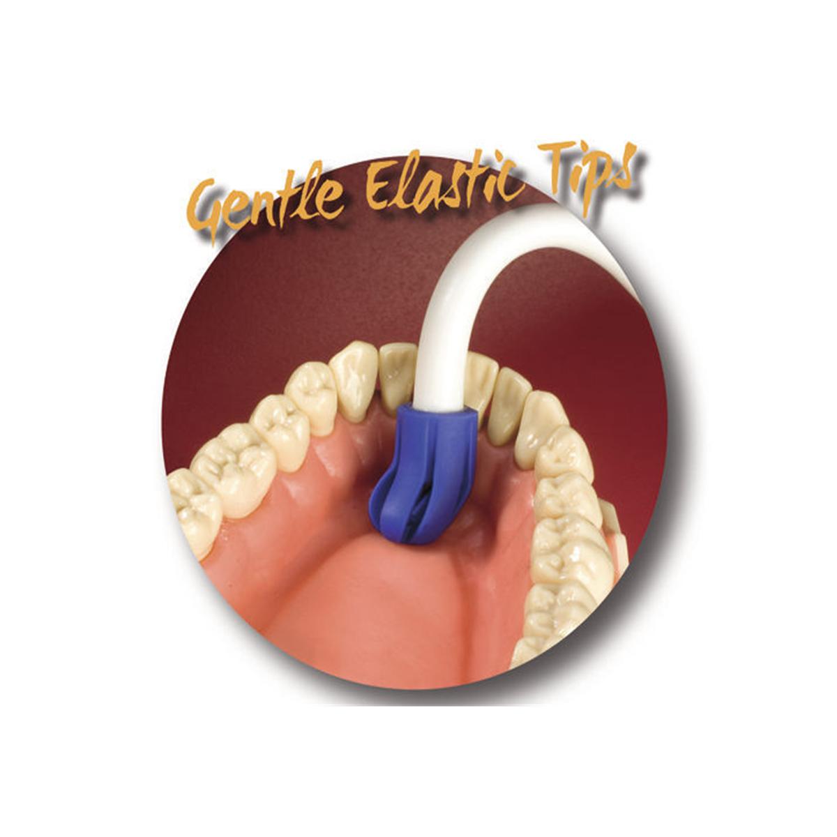 Total Comfort Speichelsauger, abnehmbare Kappe - Weiß, blaue Kappe, Packung 100 Stück