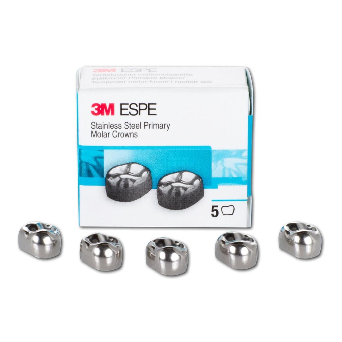 3M Edelstahlkronen Einzelgrößen - OK rechts I - 1. Milchmolar, DUR 7 - Ø mesial/distal 9,2