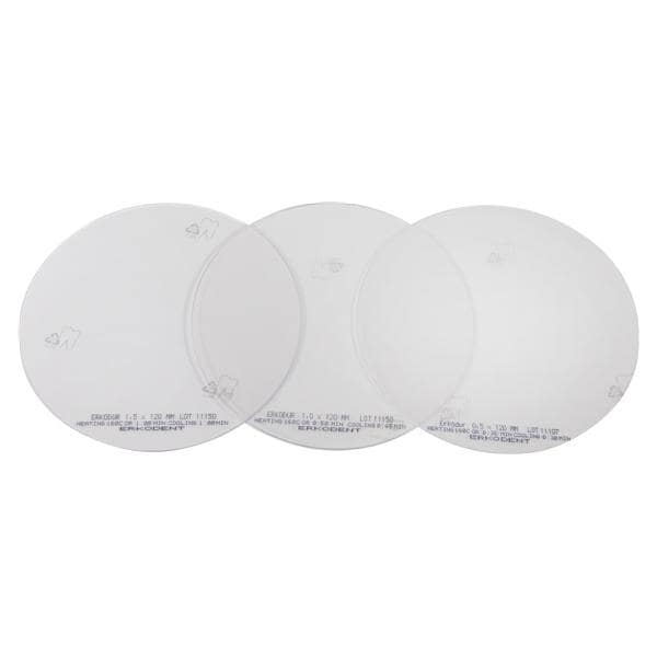 Erkodur klar, mit Isolierfolie, Ø 120 mm (rund) - Stärke 0,5 mm, Packung 100 Stück