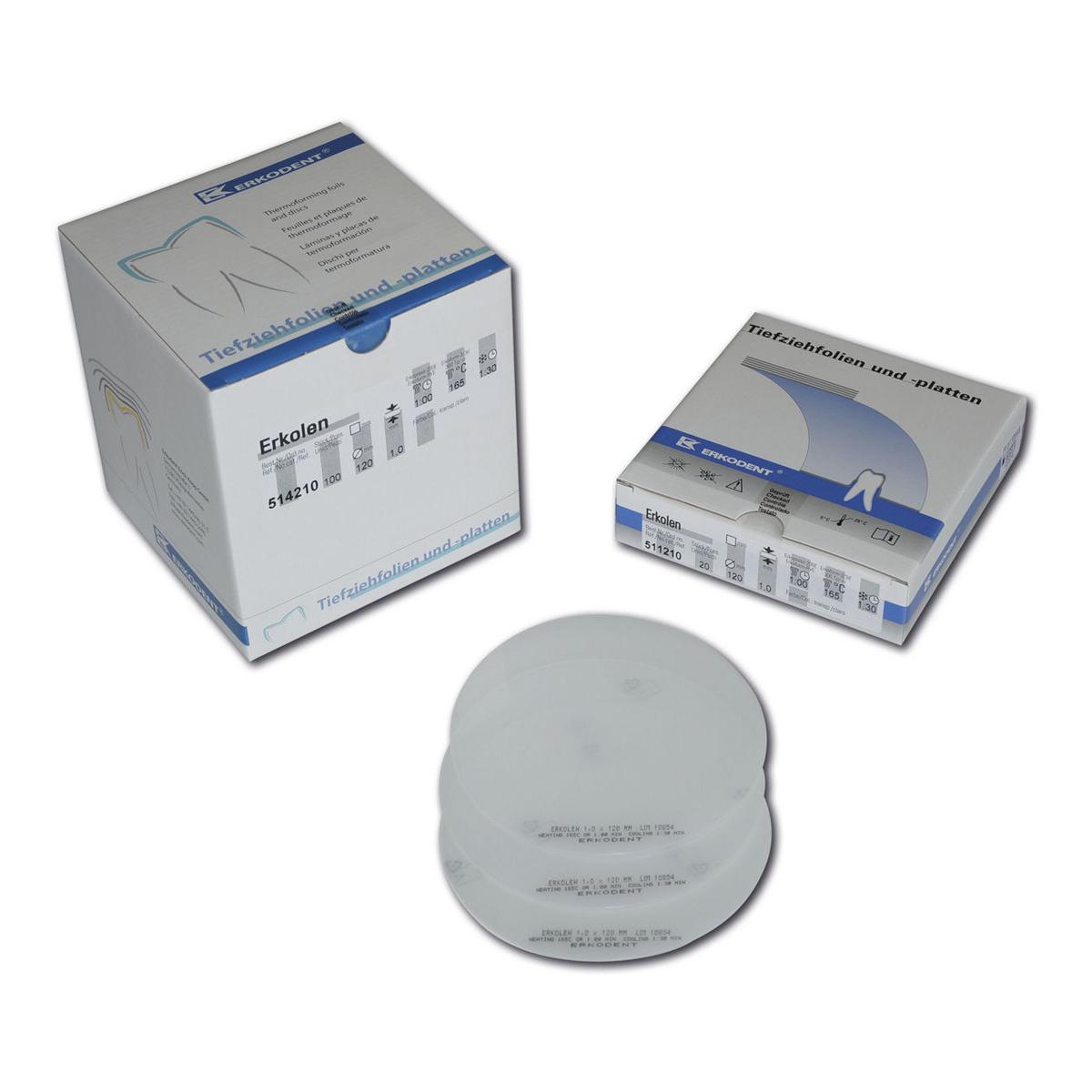 Erkolen transparent, mit Isolierfolie, Ø 120 mm (rund) - Stärke 1 mm, Packung 100 Stück