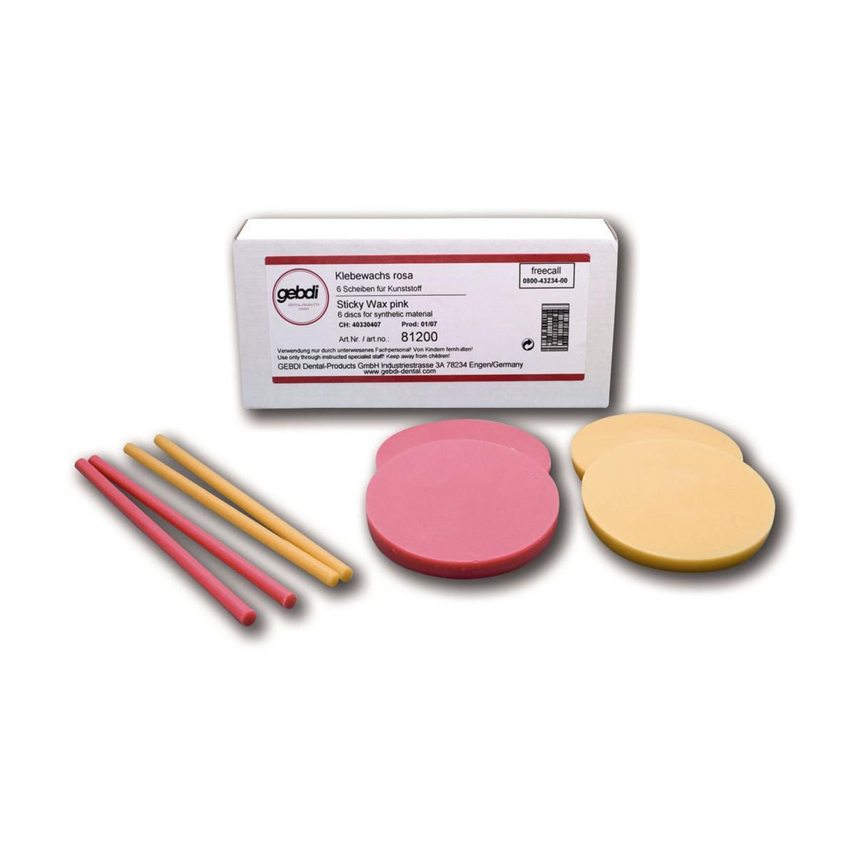 Klebewachs - Stangen pink, Packung 20 Stück