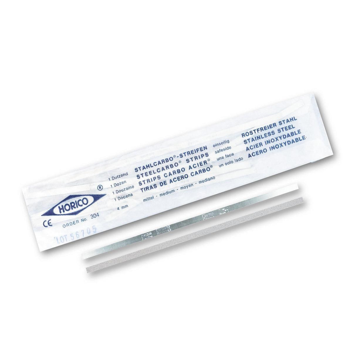 Stahlcarbo®-Streifen, einseitig diamantiert - Fein (rot), Breite 6 mm, Stärke 0,09 mm, Packung 12 Stück