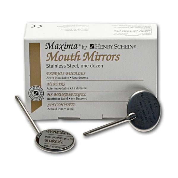 HS-Maxima® Mundspiegel, Mouthmirrors - Nr. 3 plan, Ø 20 mm, Packung 12 Stück