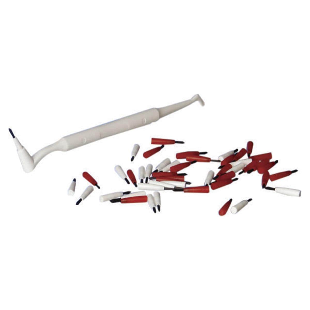 HS-Pinseleinsätze - Borsten schwarz, dünn, Schaft weiß, Beutel 100 Stück