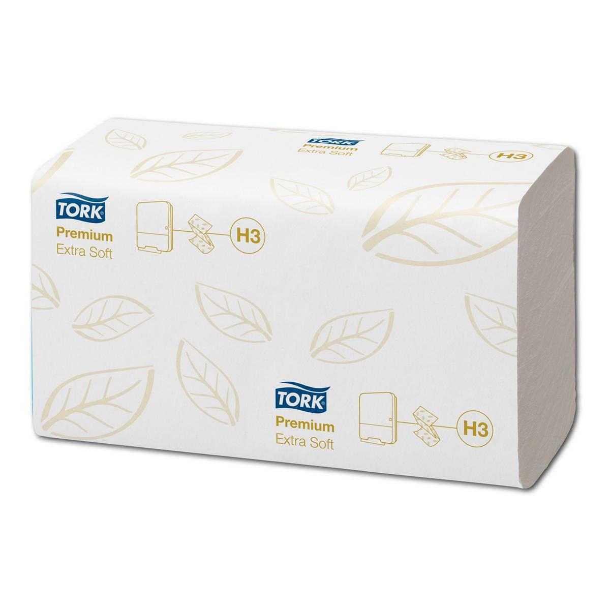 Tork® Premium Handtuch Zick-Zack Falzung EXTRA WEICH - 2-lagig, Format 23 x 23 cm, Karton (15 x 200 Tücher) 3.000 Stück