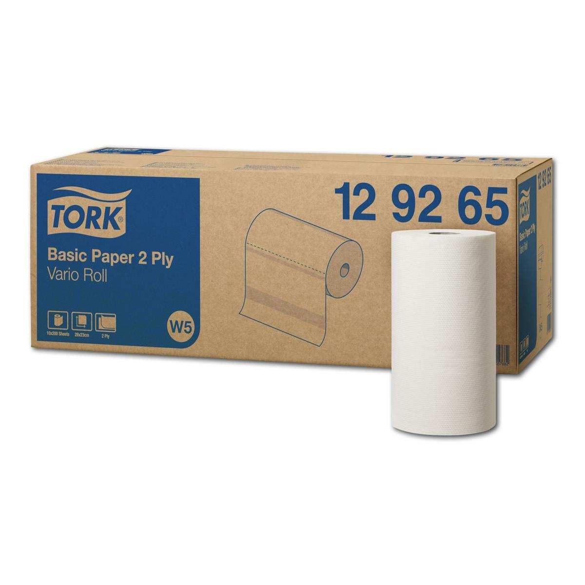 Tork® Standard Papierwischtücher, Kleinrolle Weiß - Rollen 10 x 200 Tücher