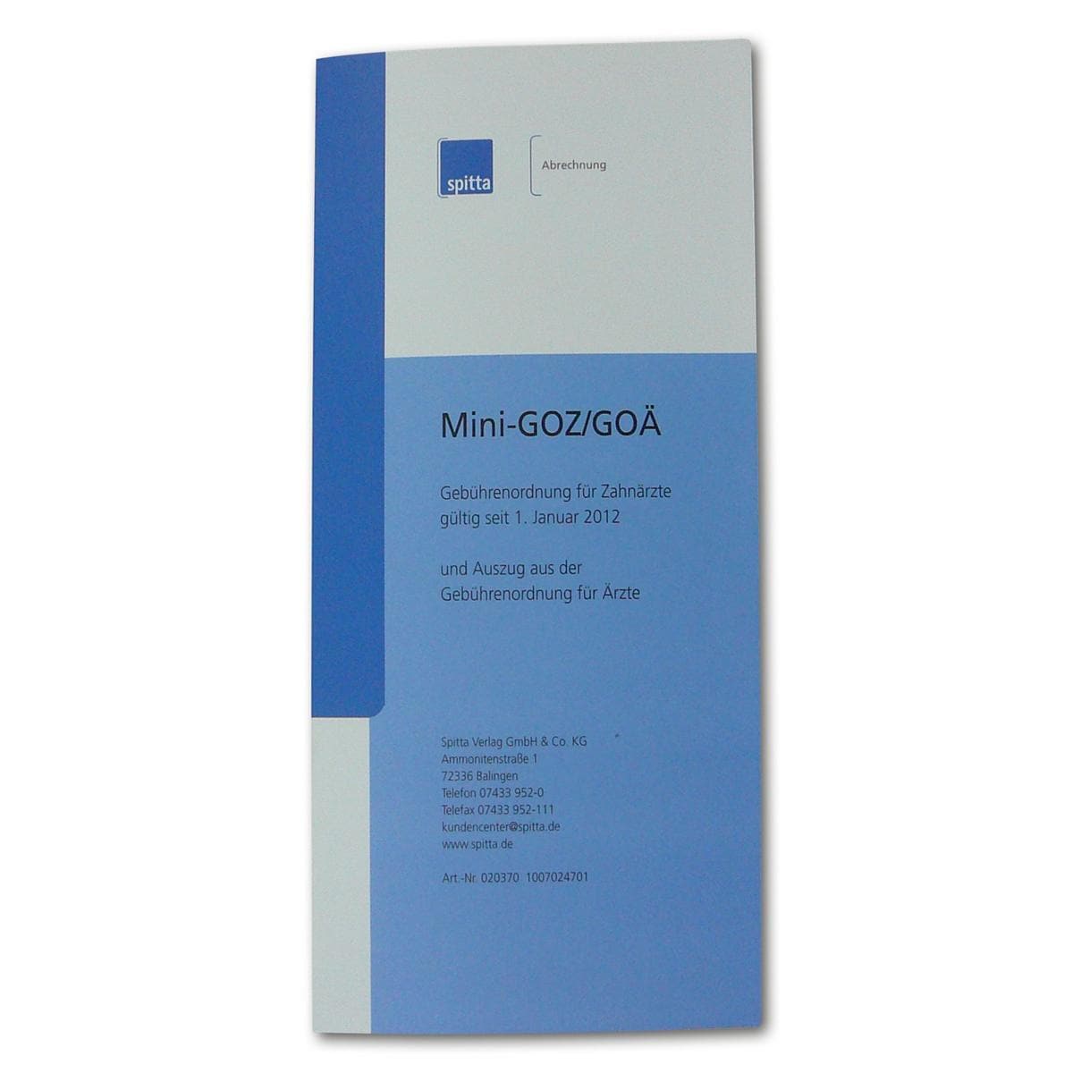 Mini-GOZ/GOÄ - Maße 18 x 10 cm