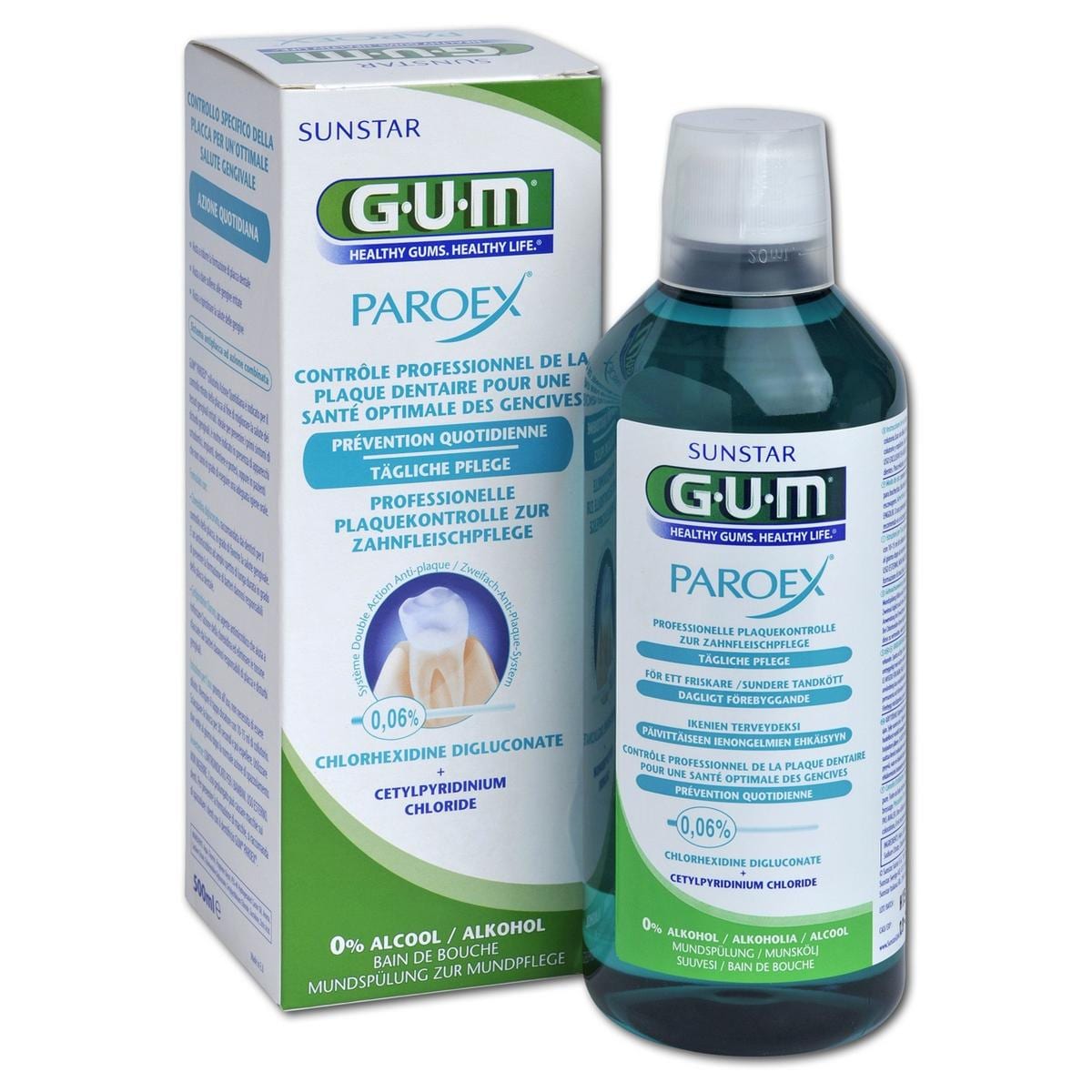 GUM® Paroex® Chlorhexidin - Mundspülung 0,06 % - Flasche 500 ml