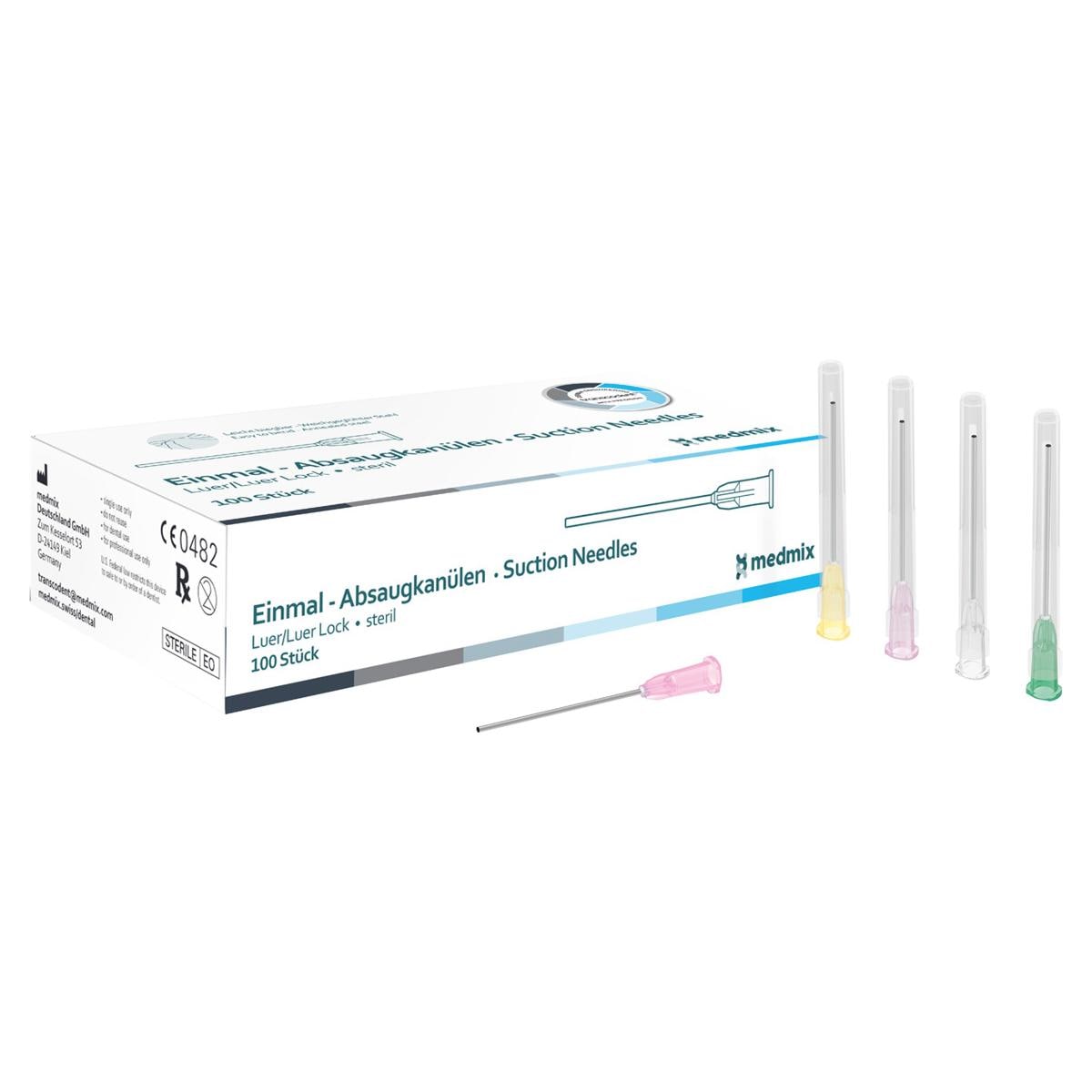 Einmal-Absaugkanülen - Grün - 14G, Ø 2,1 x 39 mm, Packung 100 Stück