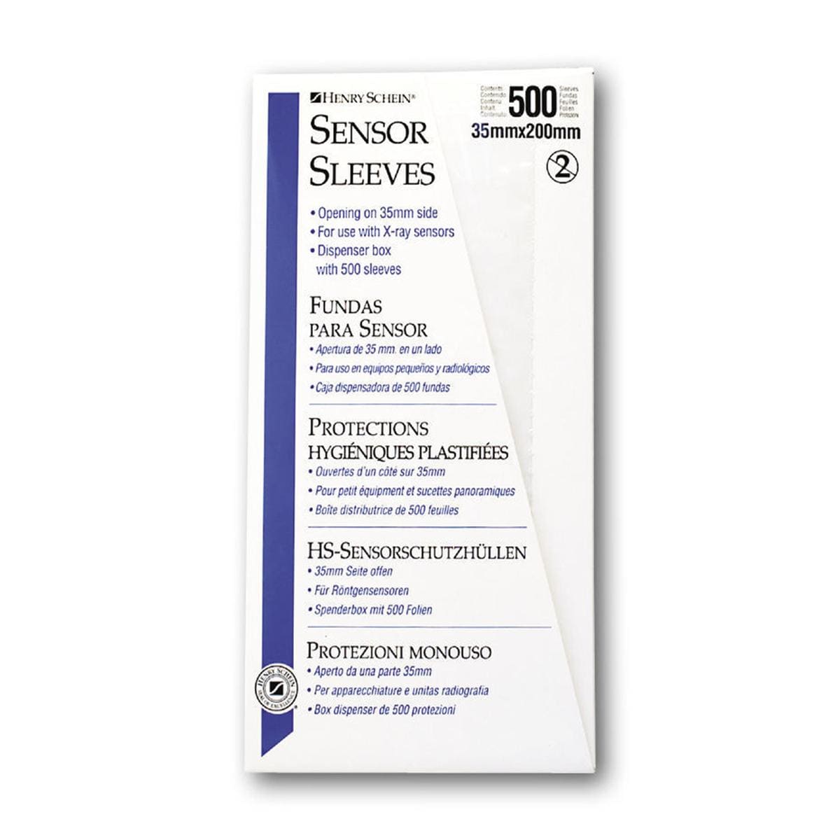 HS-Hygieneschutzhüllen für Röntgensensoren - Größe 2 (35 x 200 mm), Packung 500 Stück