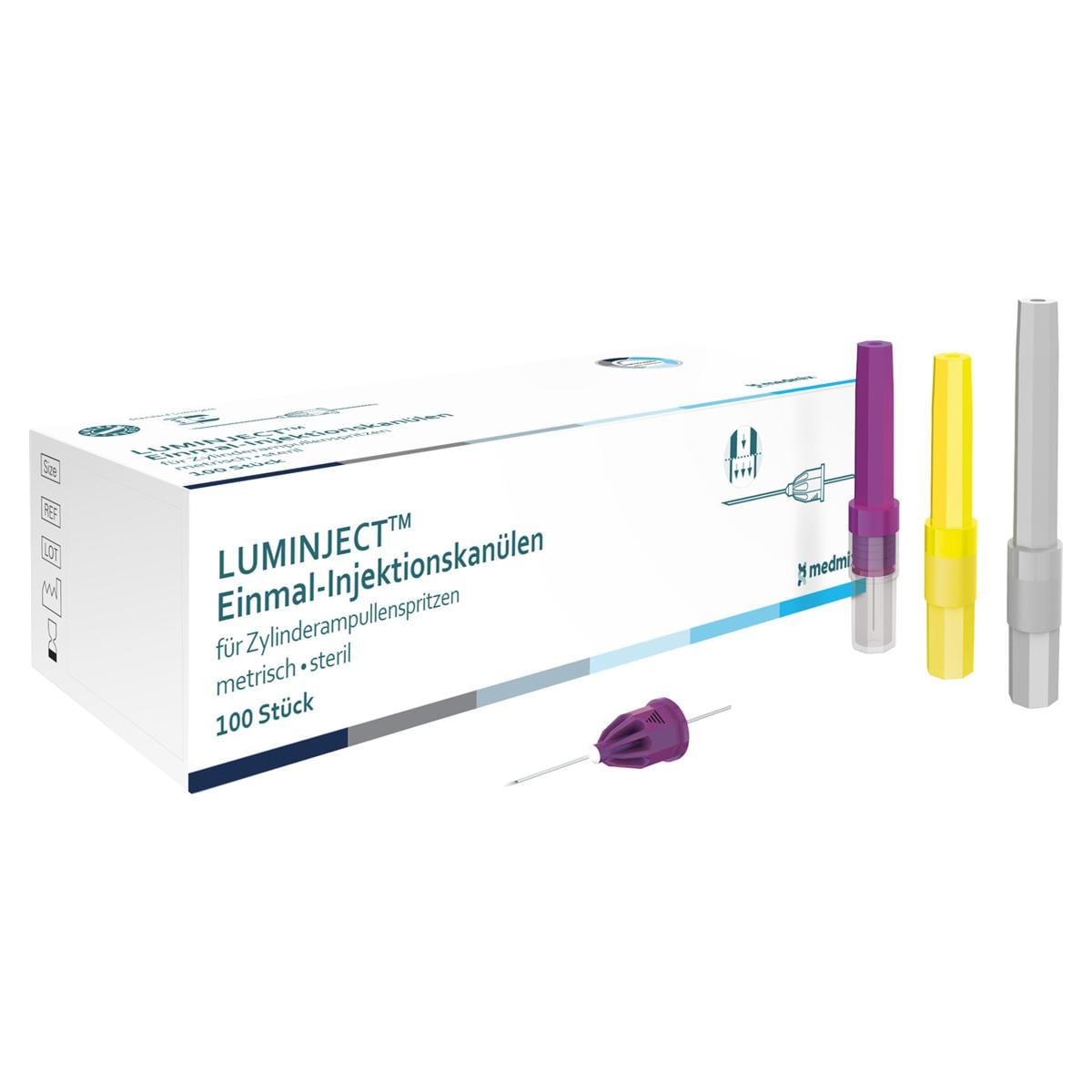 LUMINJECT™ Einmal-Injektionskanülen - Gelb - 30G, Ø 0,3 x 13 mm, Packung 100 Stück