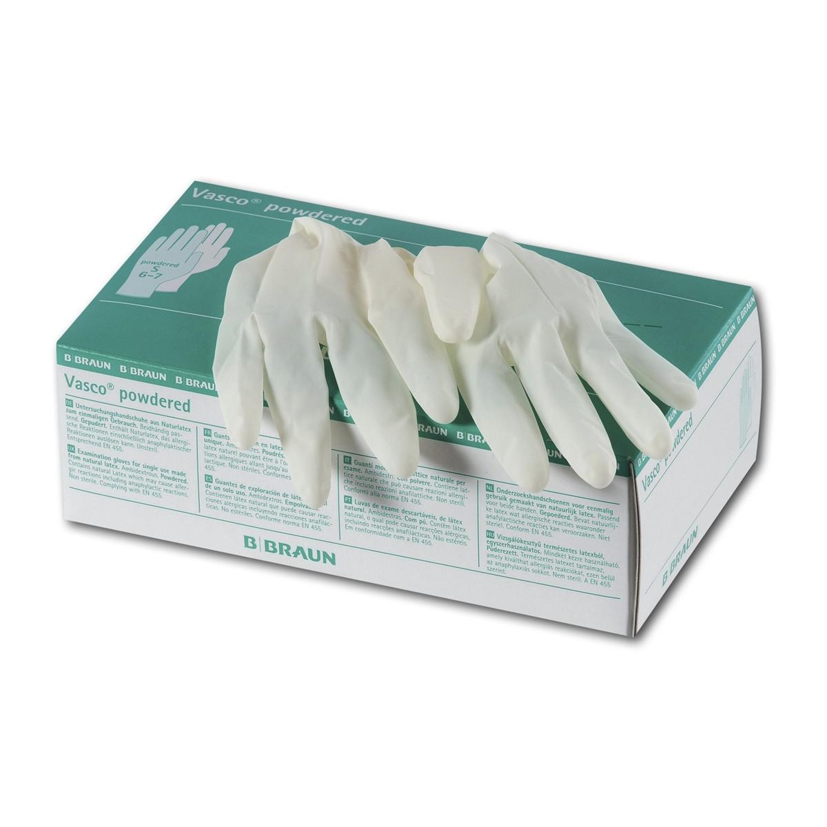 Vasco® Latexhandschuhe gepudert - Größe mittel, Packung 100 Stück