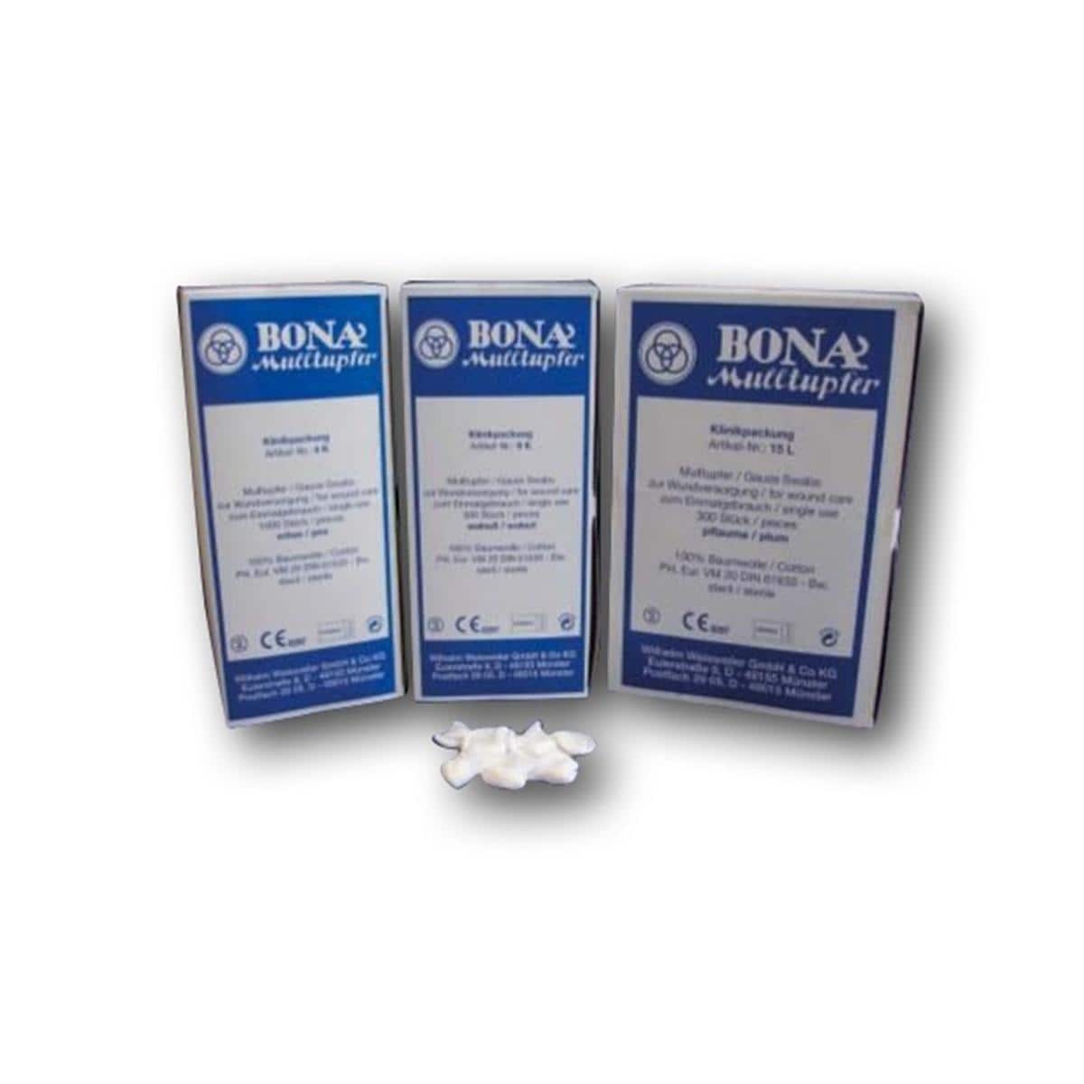 BONA Mulltupfer, steril - Pflaumengröße, Klinikpackung 400 Stück