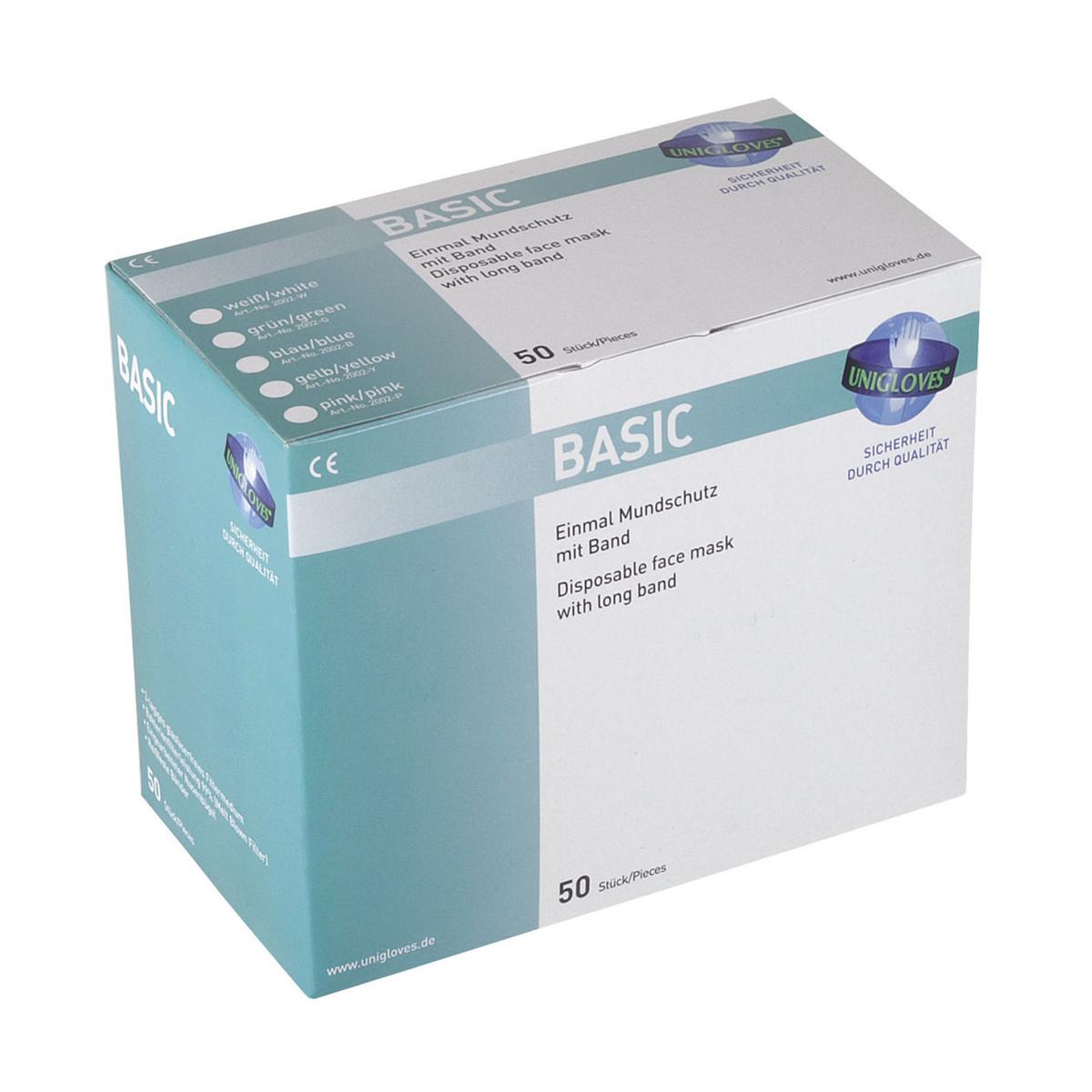 Unigloves Basic Mundschutz - Blau, Packung 10 x 50 Stück