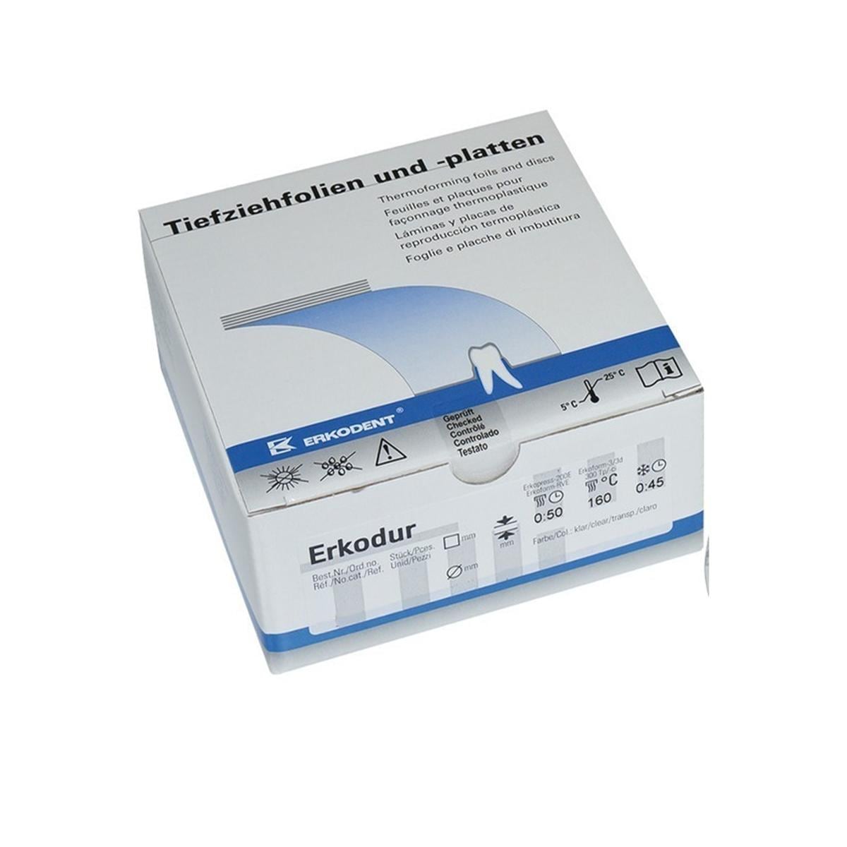 Erkodur klar, mit Isolierfolie, 125 x 125 mm (eckig) - Stärke 1 mm, Packung 20 Stück