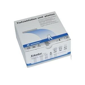 Erkodur klar, mit Isolierfolie, 125 x 125 mm (eckig) - Stärke 0,6 mm, Packung 100 Stück