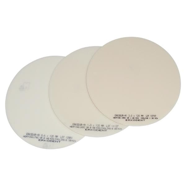 Erkodur-A1 zahnfarben, mit Isolierfolie, 125 x 125 mm (eckig) - Stärke 1 mm, Packung 20 Stück