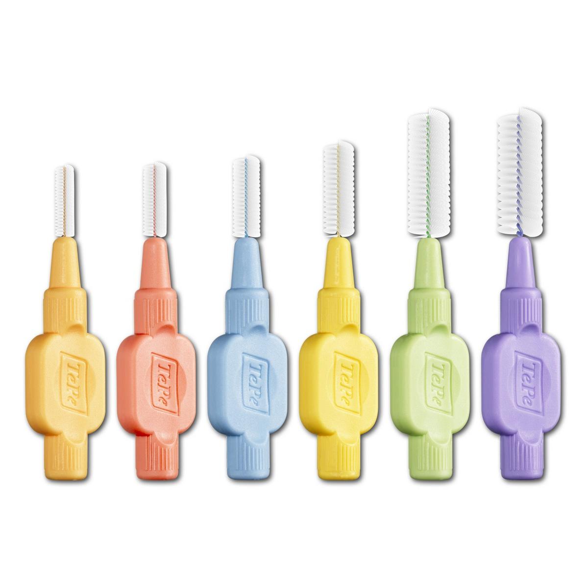 TePe Interdentalbürsten x-soft - Multipack - Hellorange - xxx-fein, Ø 0,45 mm, Packung 25 Stück