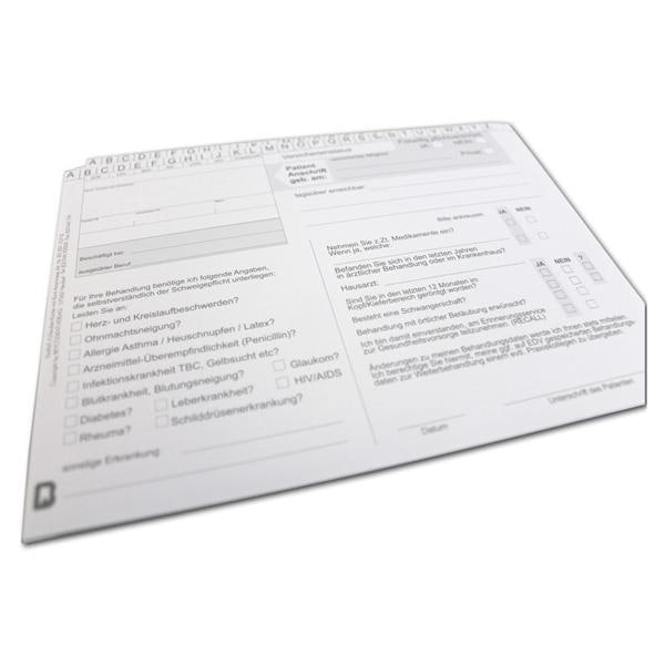 Notfall-/ Urlauberkartei mit DSGVO - Packung 100 Stück