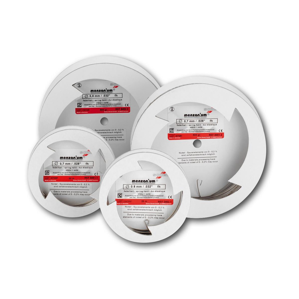 MENZANIUM Spulendraht, Klinikrolle - Federhart, Ø 0,7 mm, Spule 500 g