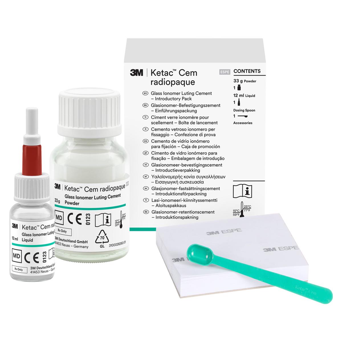 3M™ Ketac™ Cem radiopaque - Intro Kit - Pulver 33 g und Flüssigkeit 12 ml