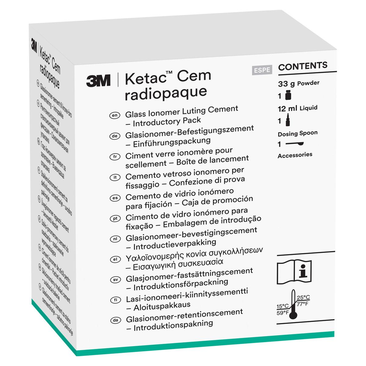 3M™ Ketac™ Cem radiopaque - Intro Kit - Pulver 33 g und Flüssigkeit 12 ml