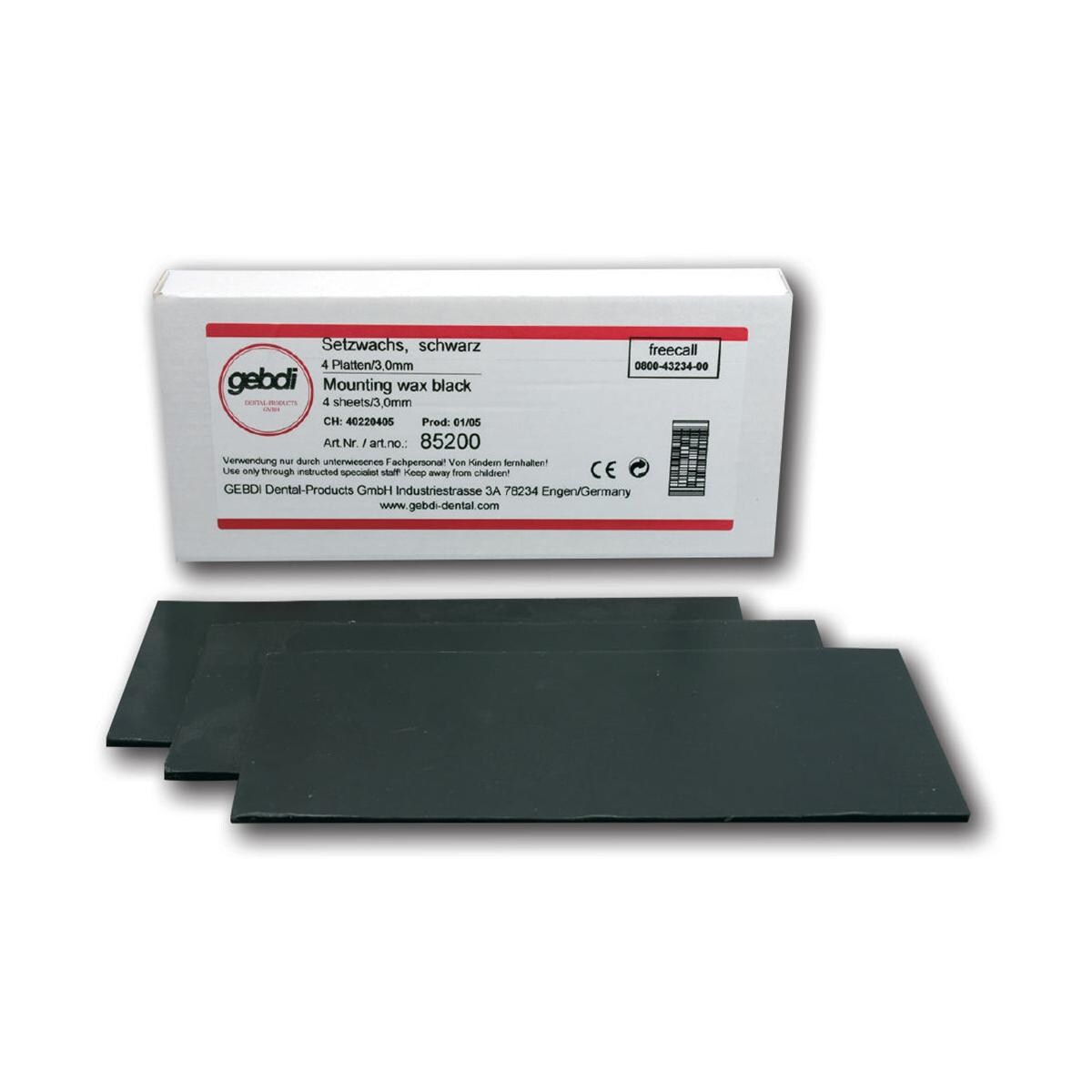 Setzwachs schwarz - Platten, Packung 4 Stück