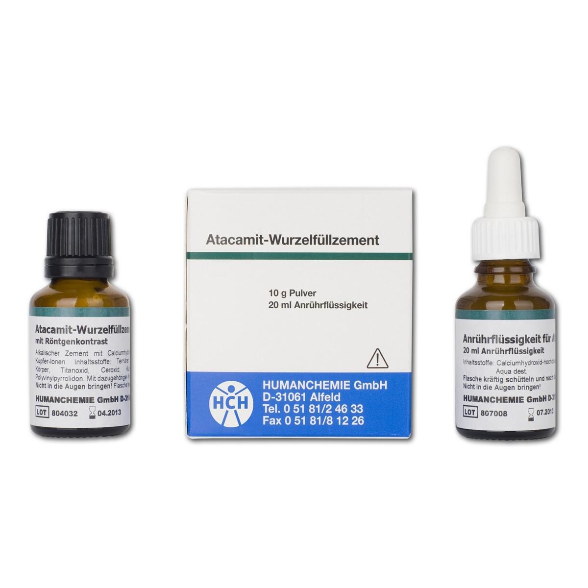 Atacamit-Wurzelfüllzement - Packung 10 g Pulver und 20 ml Anrührflüssigkeit