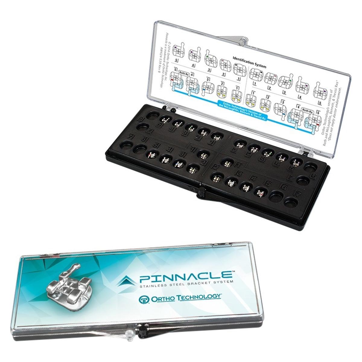 Pinnacle Roth Prescription .018" Slot, Patientenkit - 5er bis 5er, OK + UK, ohne Häkchen, mit Offset an 4ern und 5ern