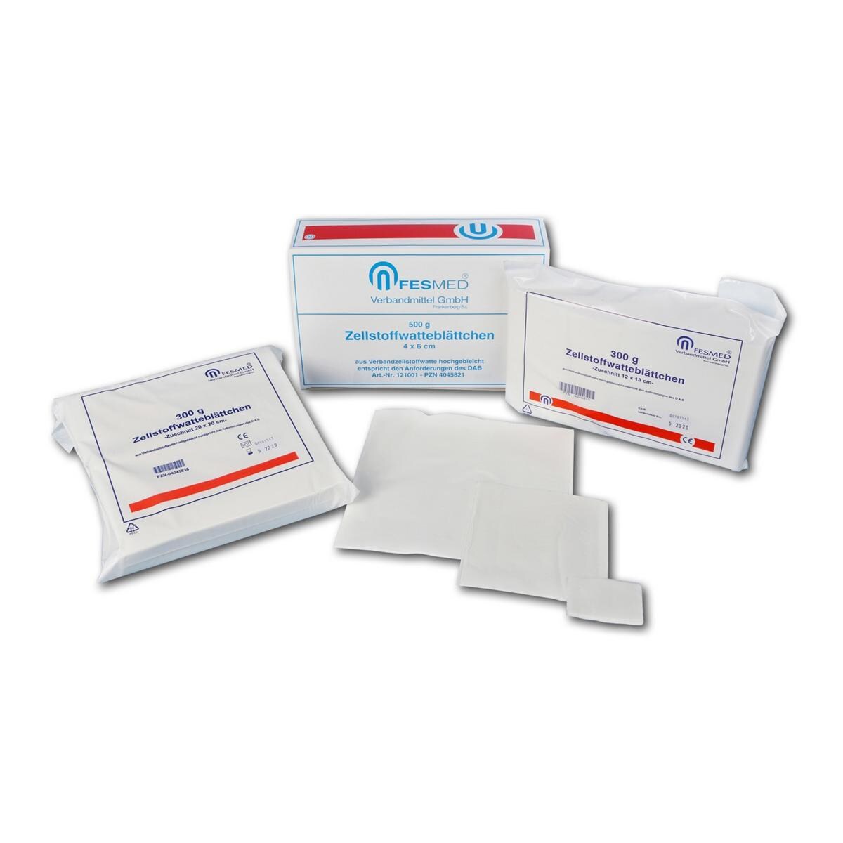 Zellstoffwatteblättchen - Größe 12 x 13 cm, Packung 300 g