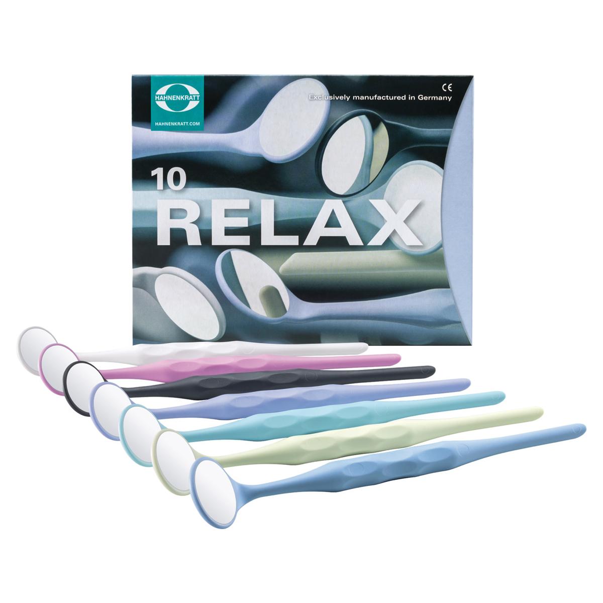 RELAX Mundspiegel Größe 4 (Ø 22 mm), Rhodium - Standardpackung - Pastell mint, Packung 10 Stück