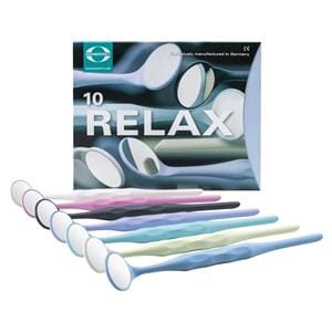 RELAX Mundspiegel Größe 4 (Ø 22 mm), Rhodium - Standardpackung - Pastell mint, Packung 10 Stück