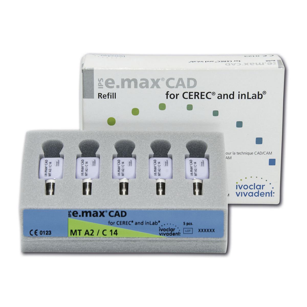 IPS e.max® CAD CEREC/inLab MT C14 - A2, Packung 5 Stück