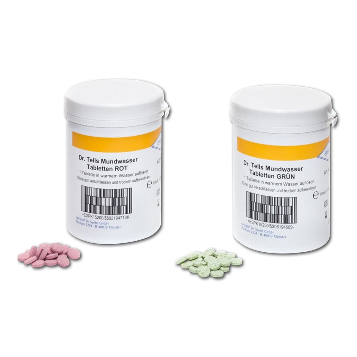 Dr. Tells Mundwasser-Tabletten - Rot, himbeere, Packung 1.000 Stück