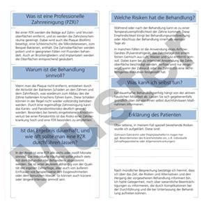 Einwilligung zur professionellen Zahnreinigung - Packung 50 Stück