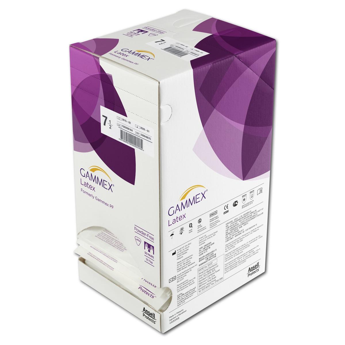 GAMMEX® Latex, puderfrei - Größe 6.5, Packung 50 Paar