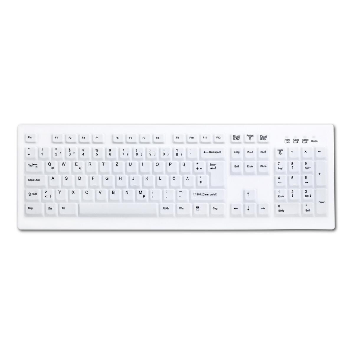 AK Hygienetastatur 105 Tasten PC Layout IP65 - Weiß, Funk