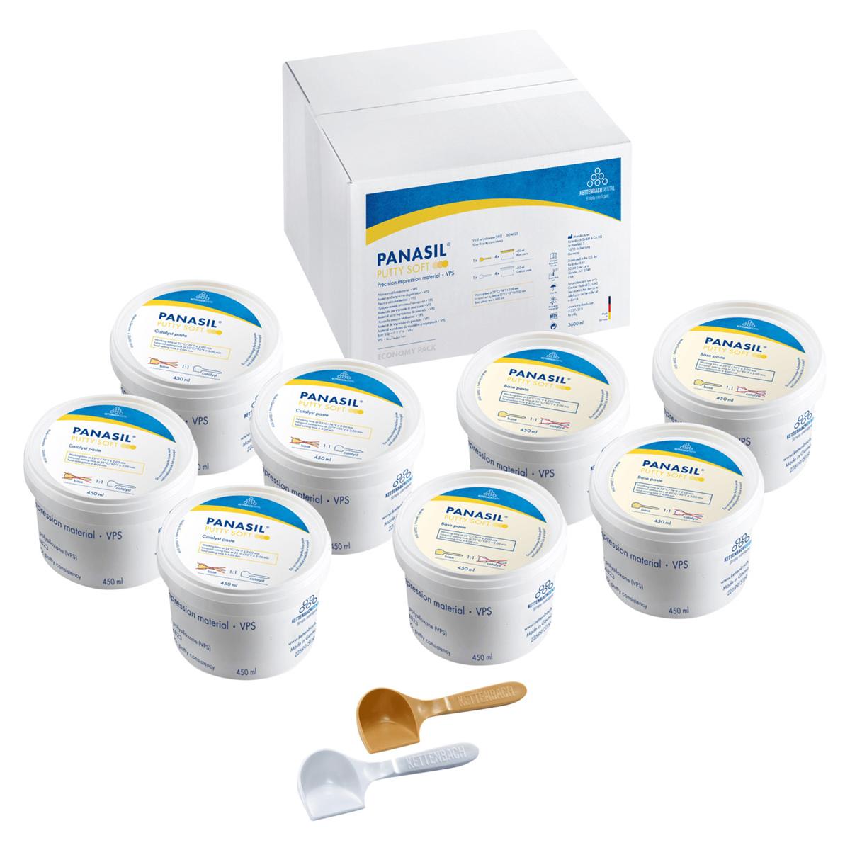 Panasil® Putty Soft - Großpackung - Dosen 4 x 450 ml Basis und 4 x 450 ml Katalysator