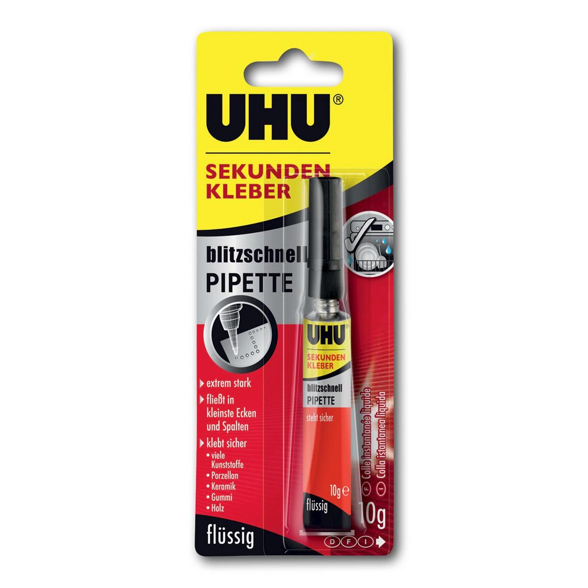 UHU Sekundenkleber - Packung 10 g mit Pipette