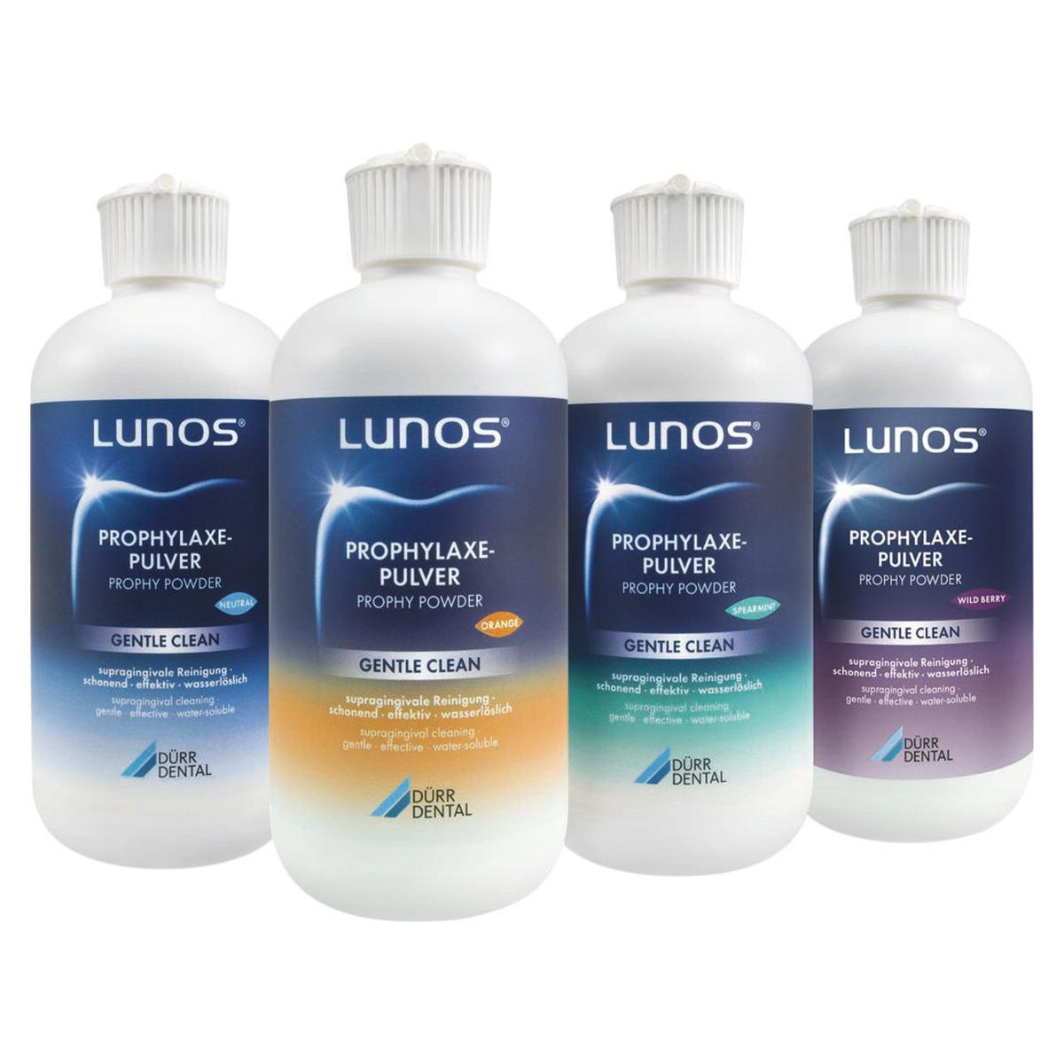 Lunos® Prophylaxepulver Gentle Clean - Orange, Flaschen 4 x 180 g