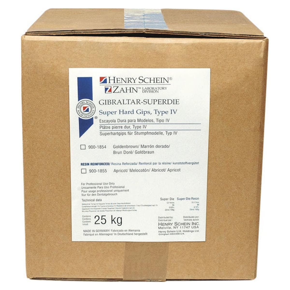 HS-Superhartgips Natur - Braun, Karton 25 kg