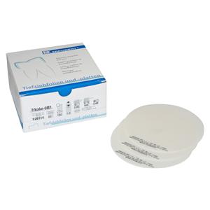 Erkodur-0M1 zahnfarben, mit Isolierfolie, Ø 120 mm (rund) - Stärke 0,6 mm, Packung 20 Stück