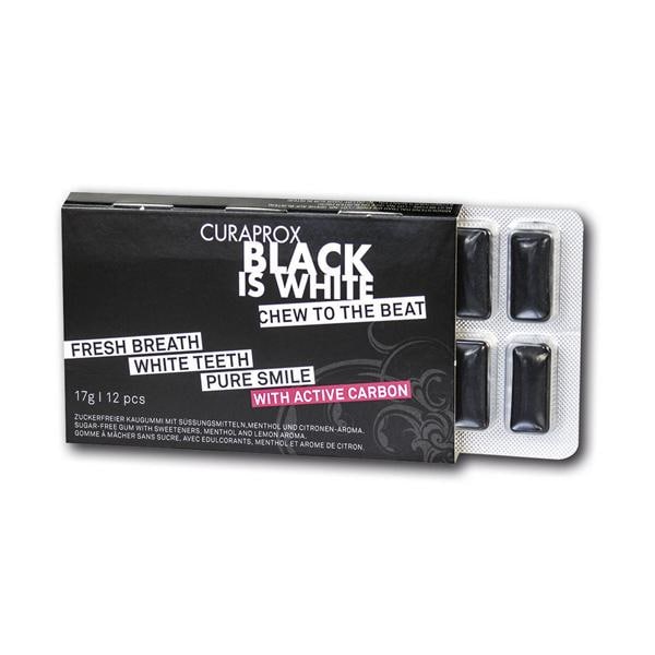 CURAPROX Black is White - aufhellender Kaugummi - Blister 1 x 12 Stück