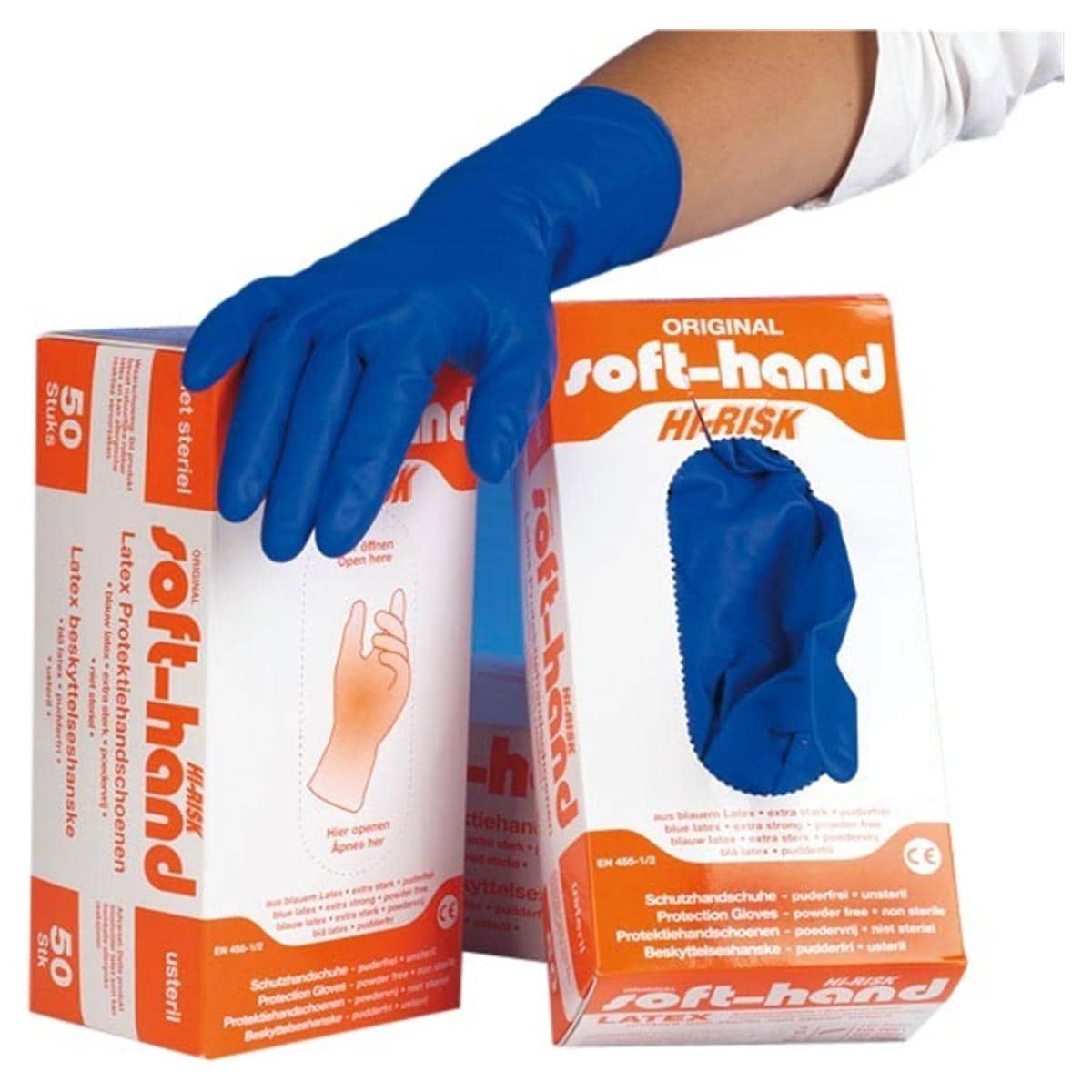 Soft-Hand® Hi-Risk - puderfreie Schutzhandschuhe - Größe S, Packung 50 Stück