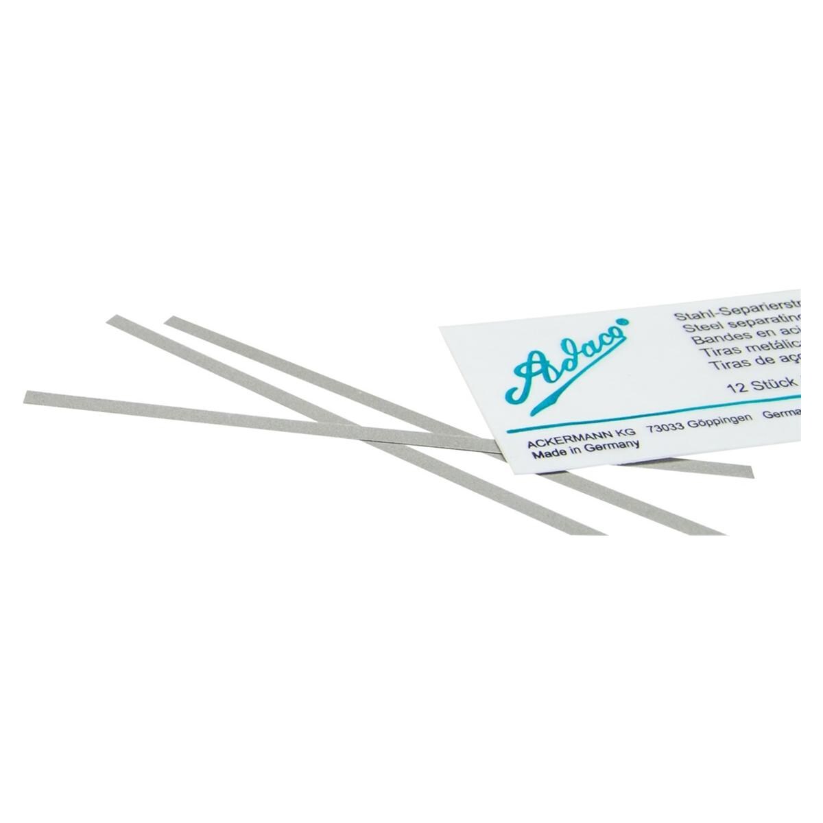 Adaco® Stahl-Separierstreifen, doppelseitig Beschichtet - Breite 6 mm, Körnung mittel 50 &#181;m, Packung 12 Stück