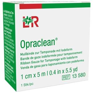 Opraclean® Mullbinde zur Tamponade mit Jodoform - Breite 1 cm, Packung 5 m