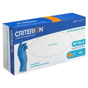 HS-Nitril Handschuhe puderfrei, blau, ohne Beschleuniger, Criterion® - Größe XS, Packung 100 Stück