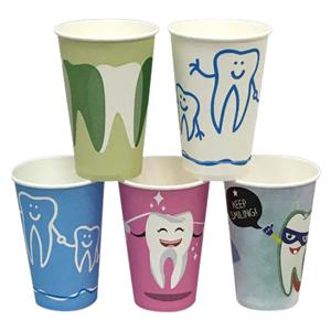 Mundspülbecher Hartpapier - Nachfüllpackung - Weiß / blau, Stange 100 Stück