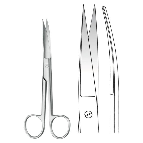 Chirurgische Schere - Länge 16,5 cm, gebogen
